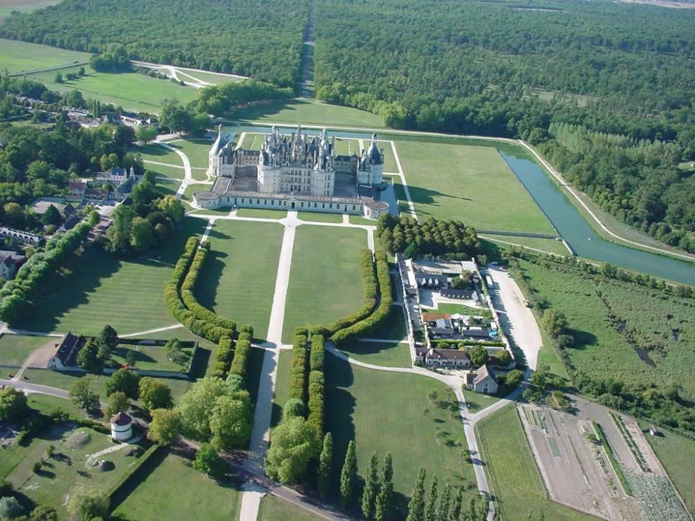Luchtfoto van Château de Chambord